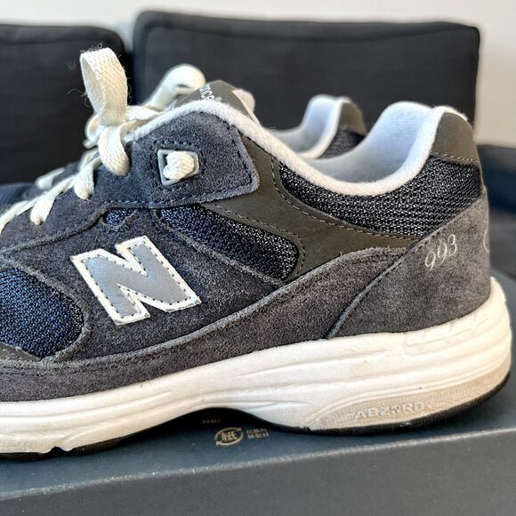 New Balance 993 Navy Blue Suede Casual Shoes GC993NW Women’s Size 7 - Picture 5 of 12